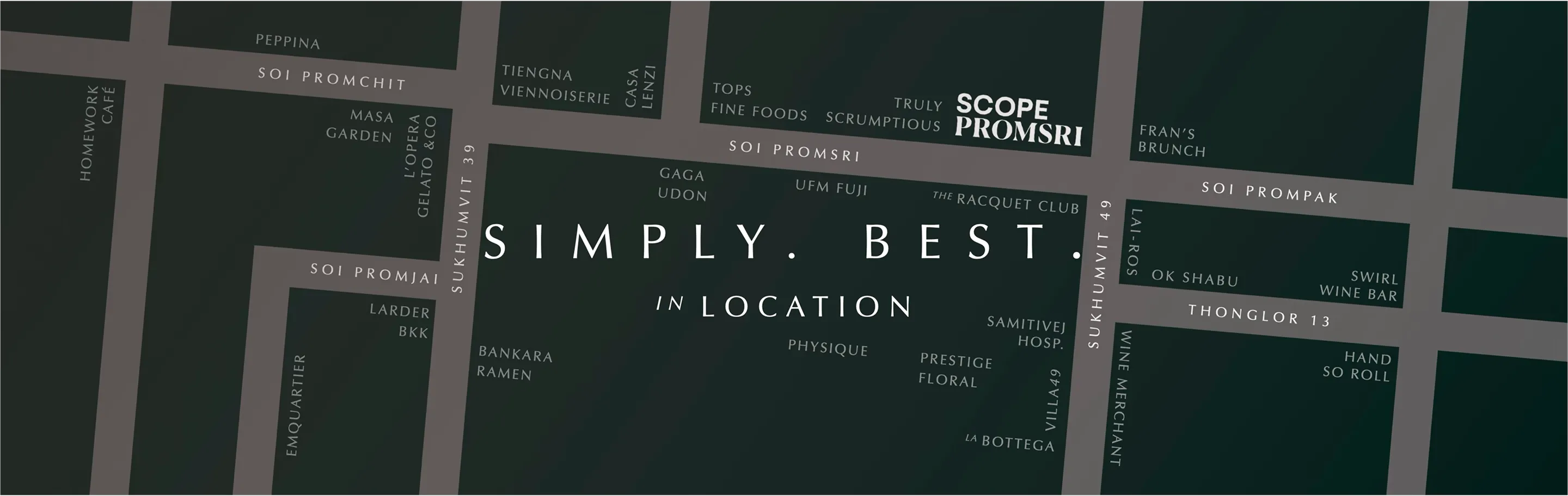 แผนที่ SCOPE Promsri คอนโด pet-friendly ในย่านสุขุมวิท-พร้อมพงษ์-ทองหล่อ